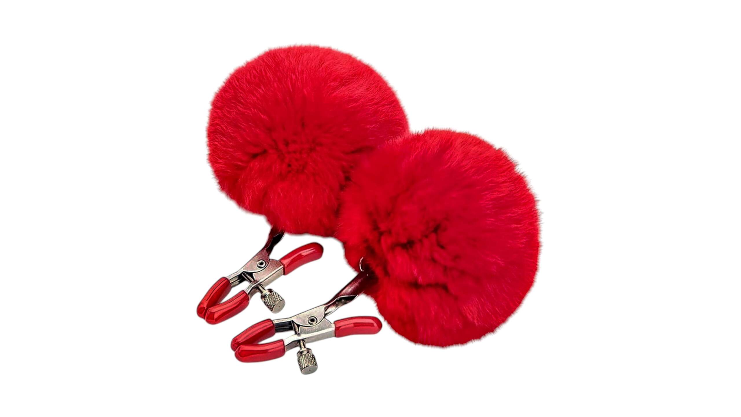 Clame Sfarcuri cu Pompon Sweet Pain, Argintiu/Rosu