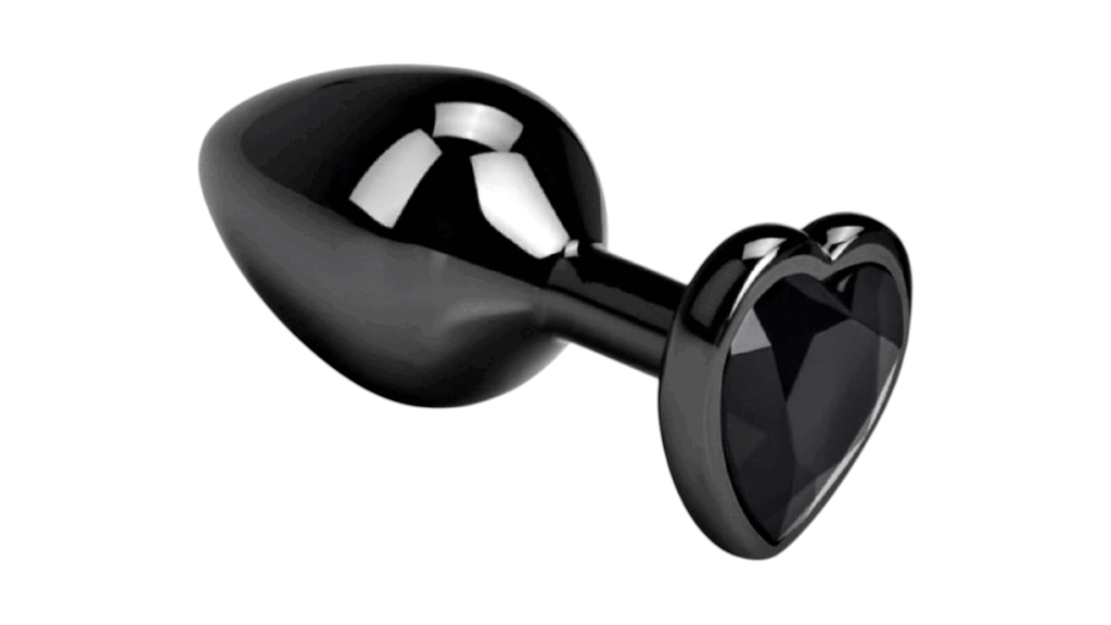 Dop Anal Dark Anal Plug Small, Heart Shape, Negru
