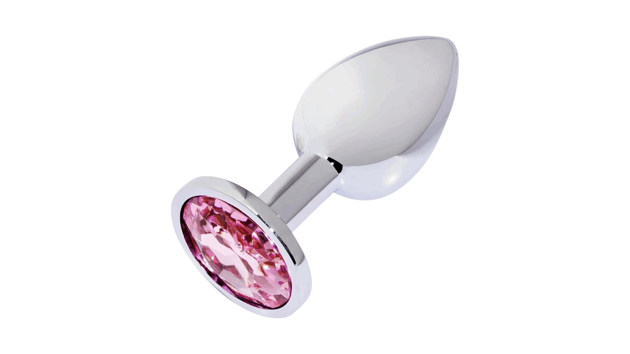 Dop Anal Metallic Buttplug Medium Argintiu/Roz Imagine principală a produsului