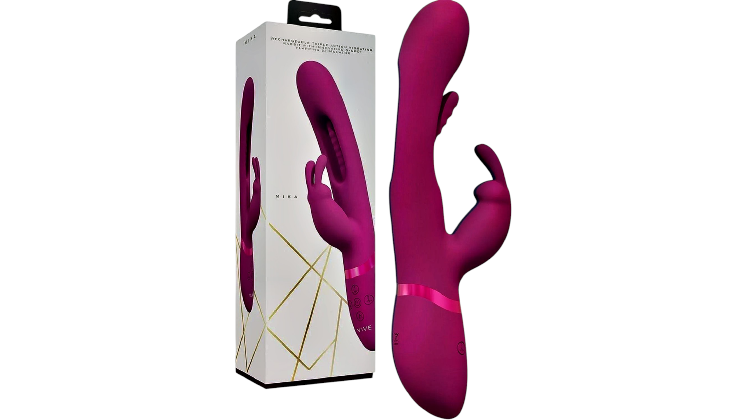 Vibrator Mika Triple G-Rabbit Roz Imagine principală a produsului