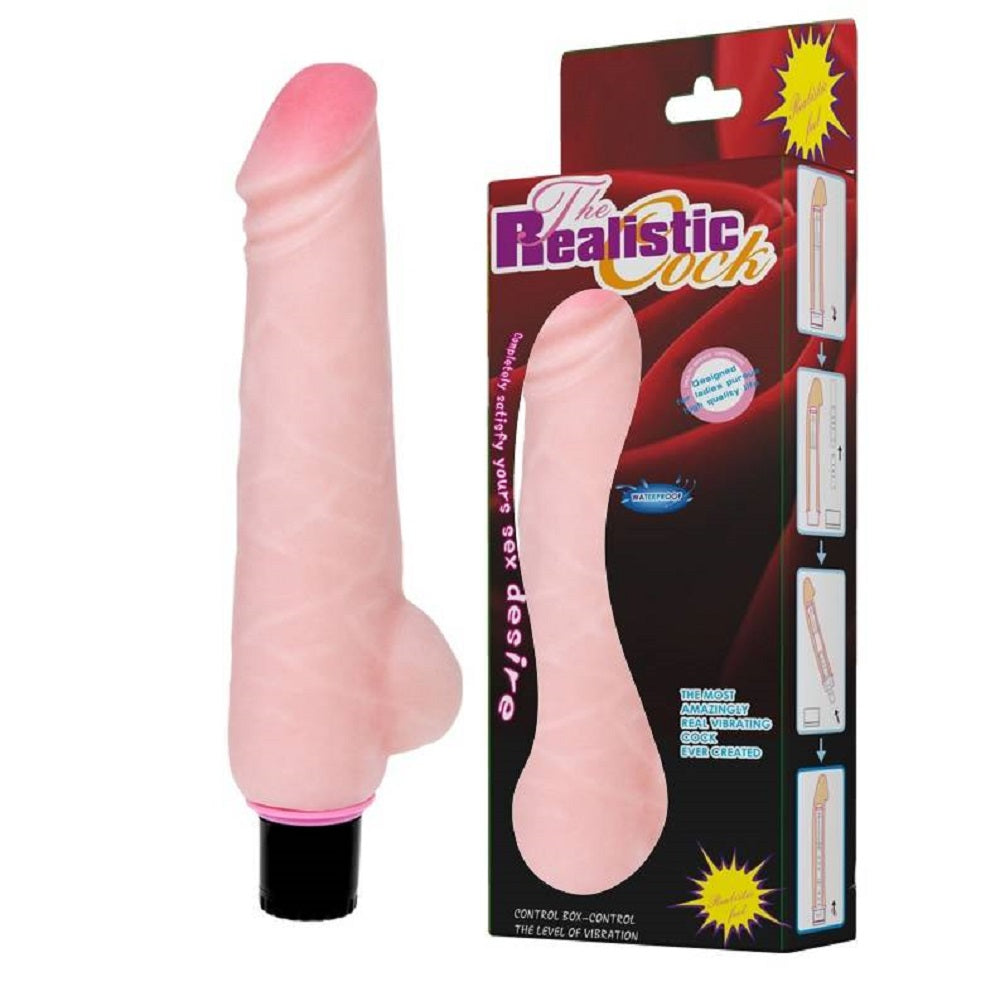 Vibrator The Realistic Cock, Multispeed, TPE, Life-Like Material, Natural, 24 cm Imagine principală a produsului