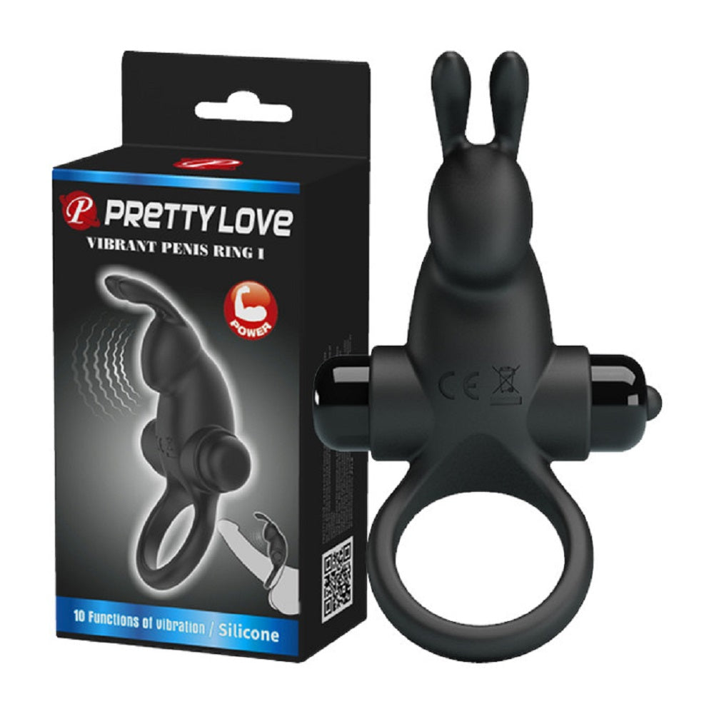 Pretty Love Vibrant Penis Ring 1 Black Imagine principală a produsului