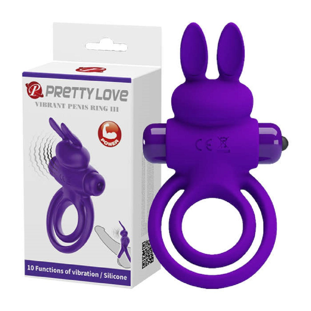 Pretty Love Vibrant Penis Ring 3 Purple