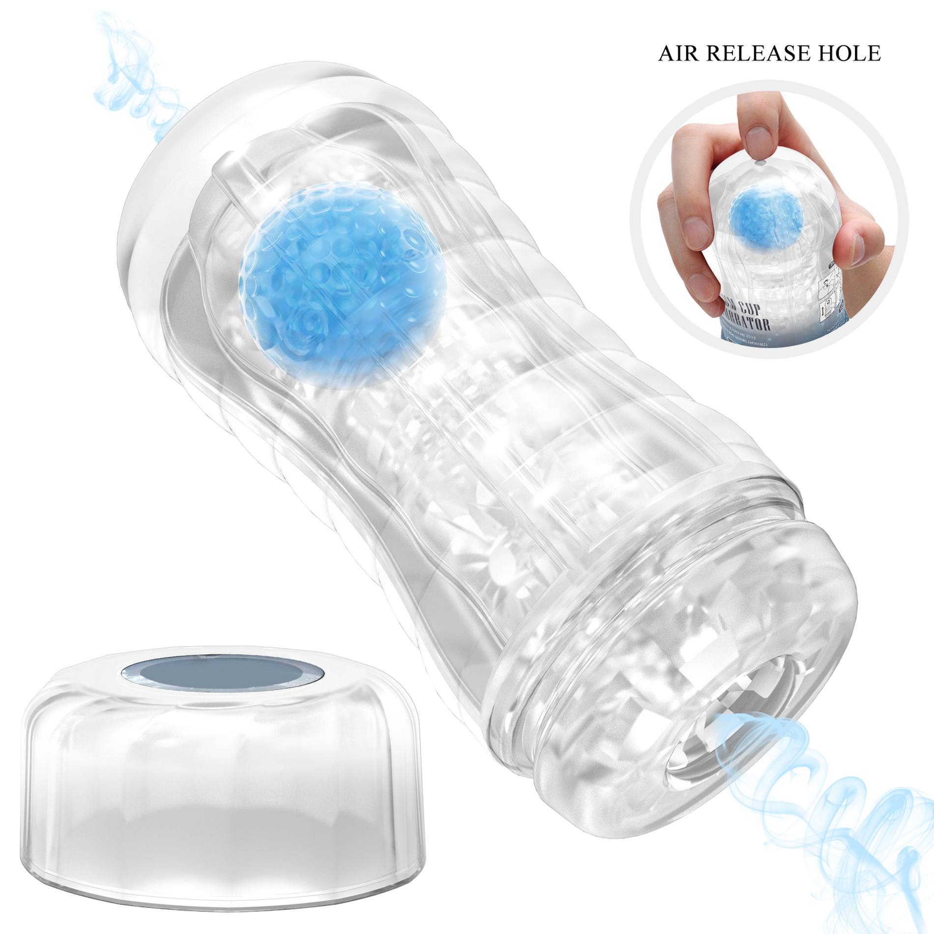 Masturbator Blue Planet cu Bila de Intensitate
