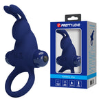 Inel de Penis Jiro, 10 Moduri Vibratii, Silicon, Albastru
