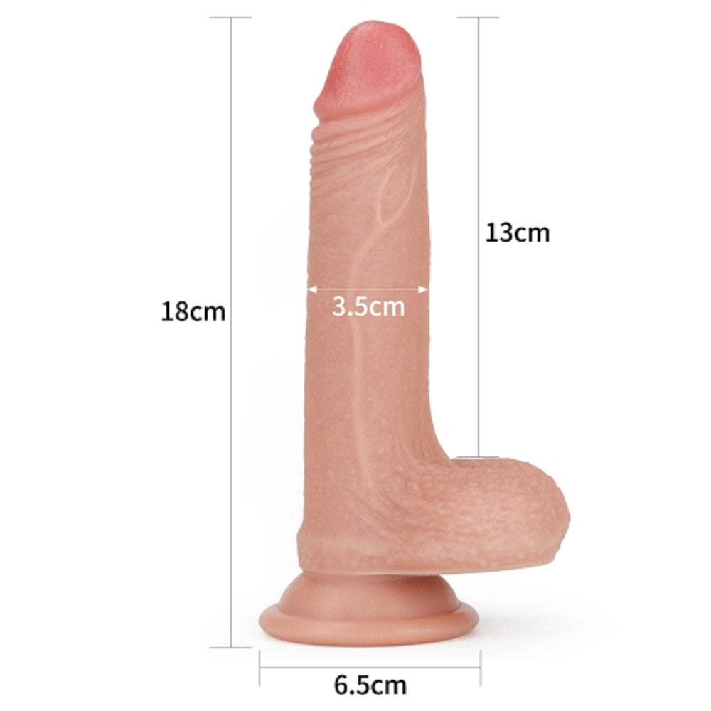 7" Dual-layered Silicone Nature Cock Flesh Imagine secundară a produsului