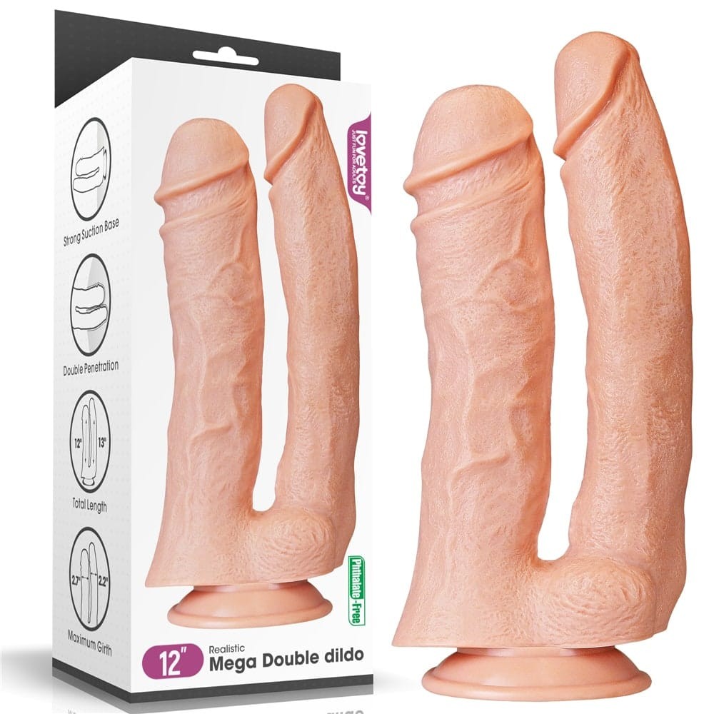 12'' Realistic Mega Double Dildo Imagine principală a produsului