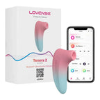 Stimulator Clitoris Lovense Tenera 2 Bluetooth Control, Free App, IPX7, Silicon, Roz/Albastru