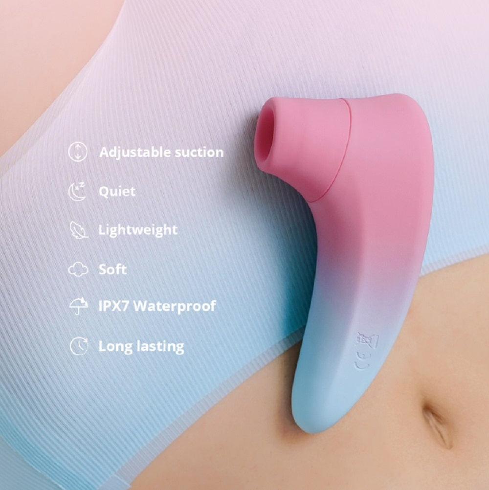Stimulator Clitoris Lovense Tenera 2 Bluetooth Control, Free App, IPX7, Silicon, Roz/Albastru