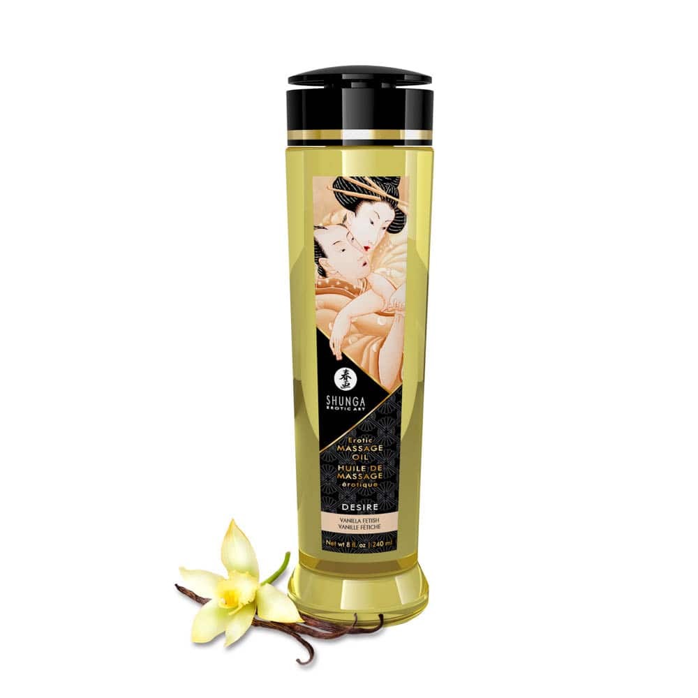 EROTIC MASSAGE OIL 240 ml / 8 oz VANILLA Imagine principală a produsului