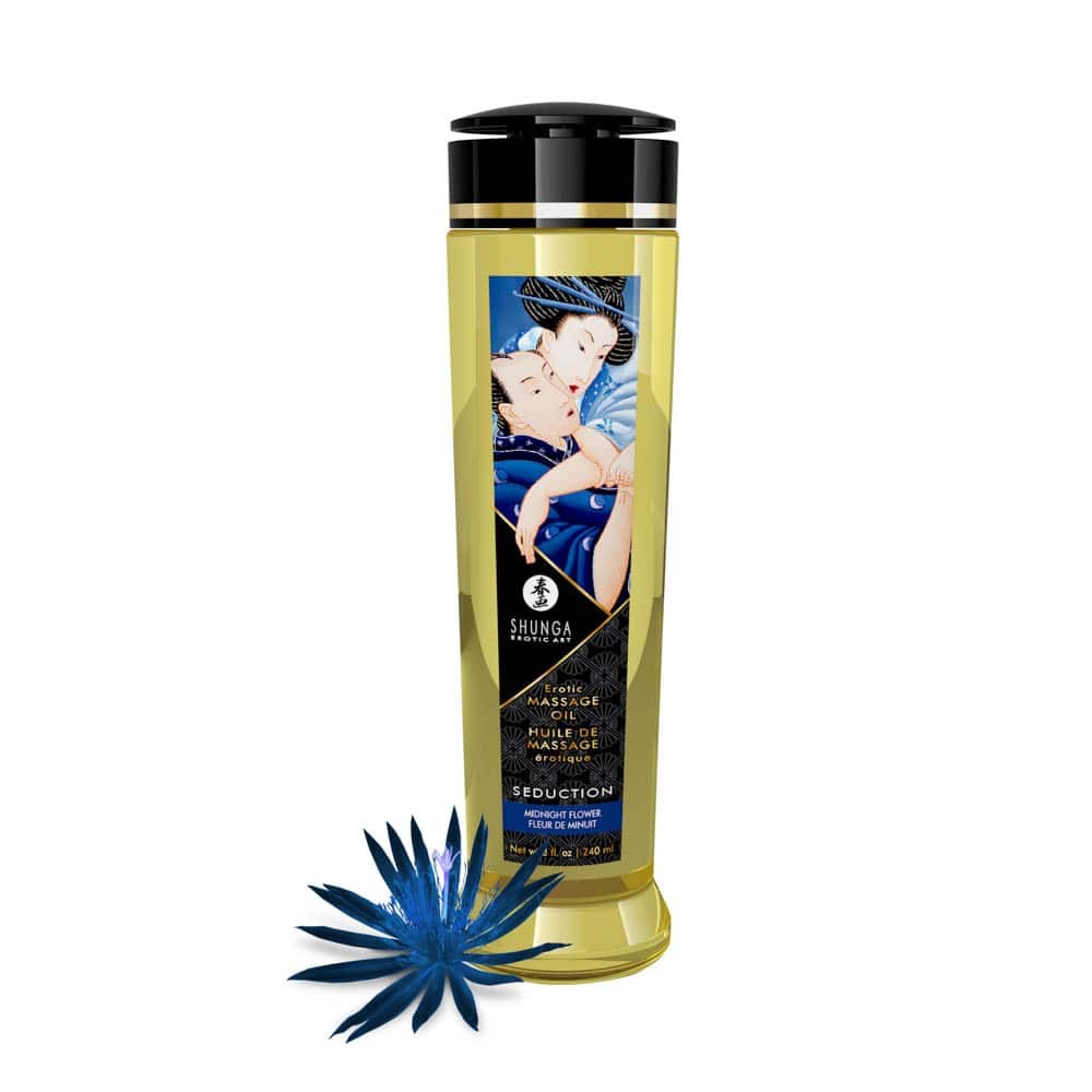 EROTIC MASSAGE OIL 240 ml / 8 oz MIDNIGHT FLOWER Imagine principală a produsului