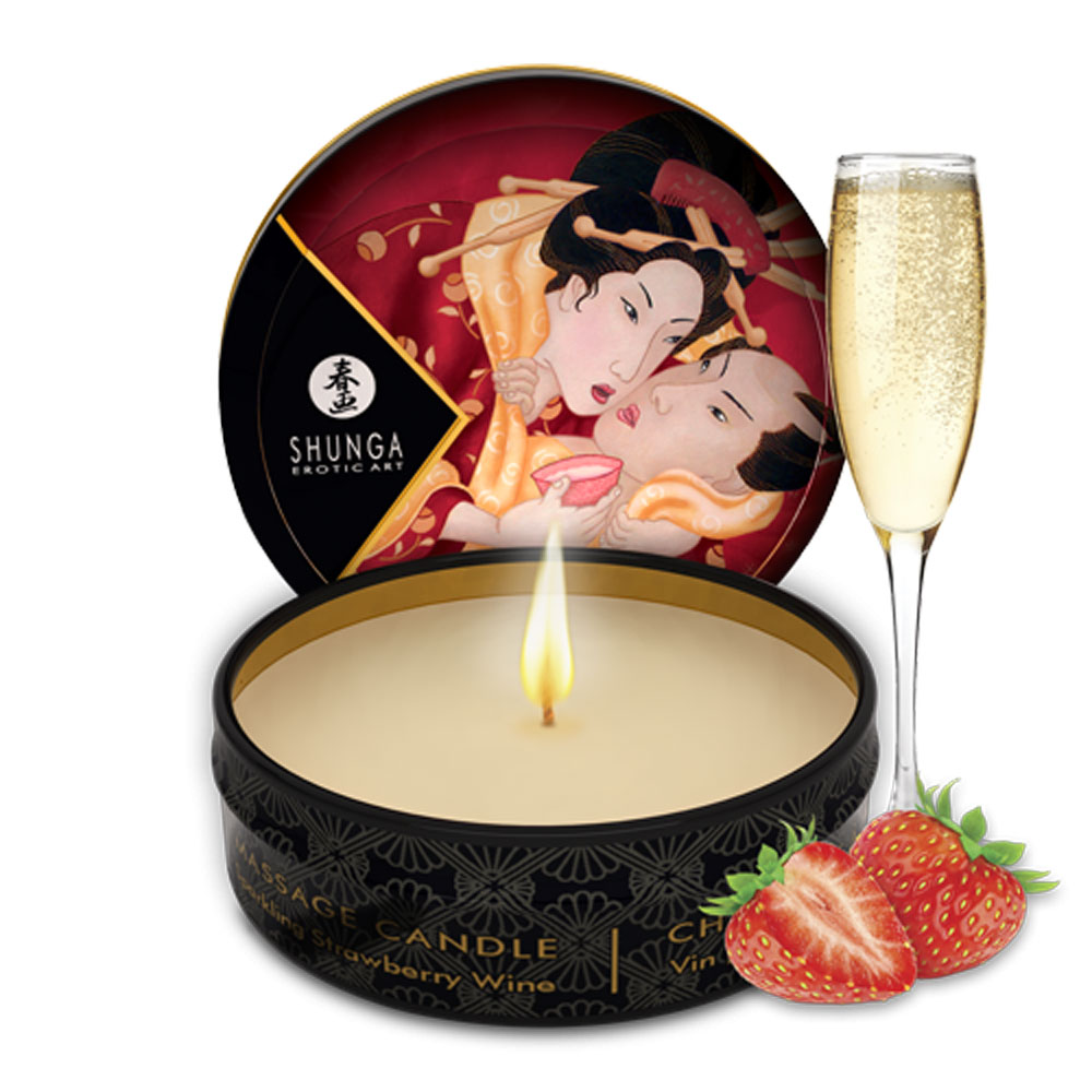 Mini Massage Candle 30ml Strawberry Sparkling Wine Imagine secundară a produsului