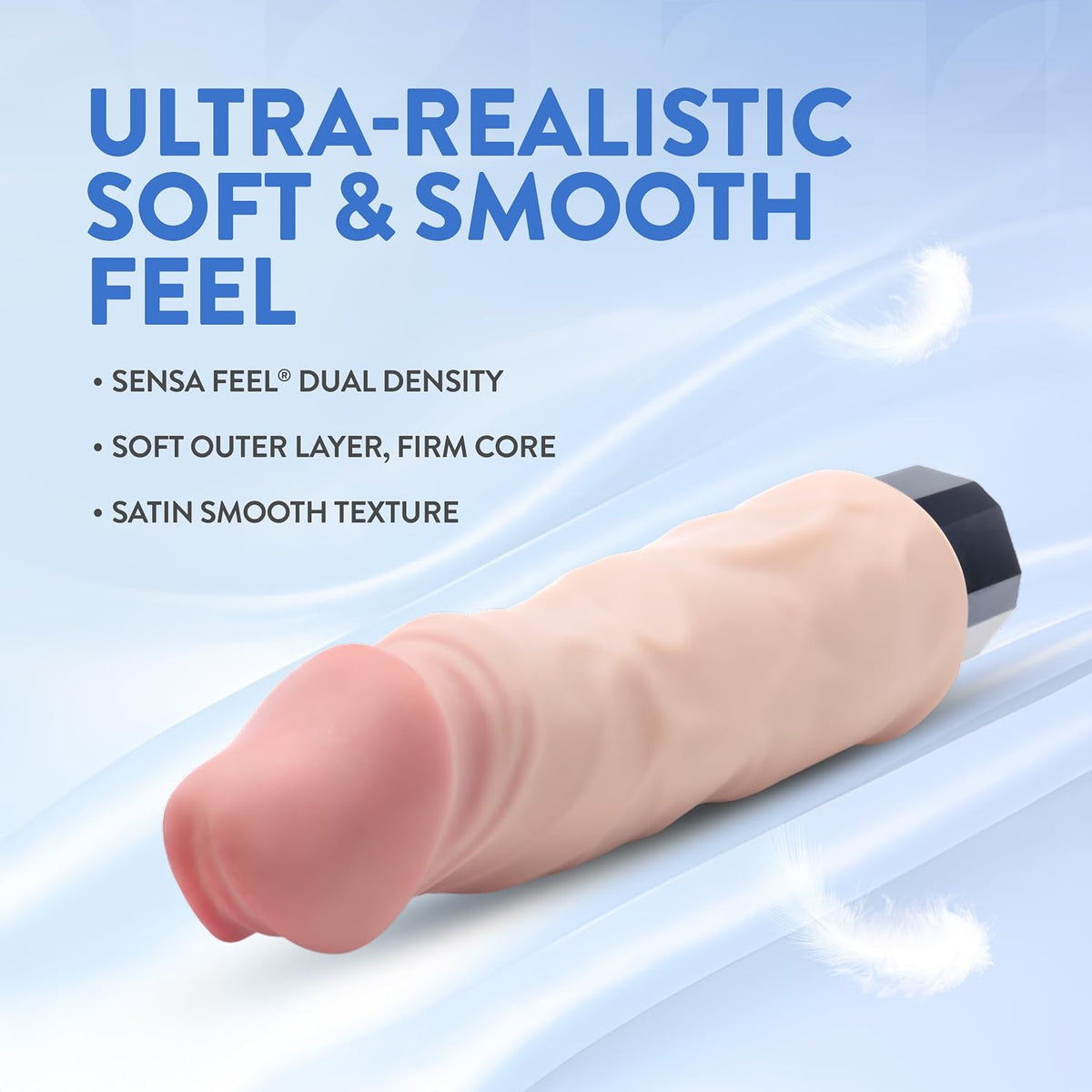 Vibrator Realist Au Naturel Sensa Feel, Dubla Densitate, 10 Moduri Vibratii, USB, Natural, 22.8 cm
