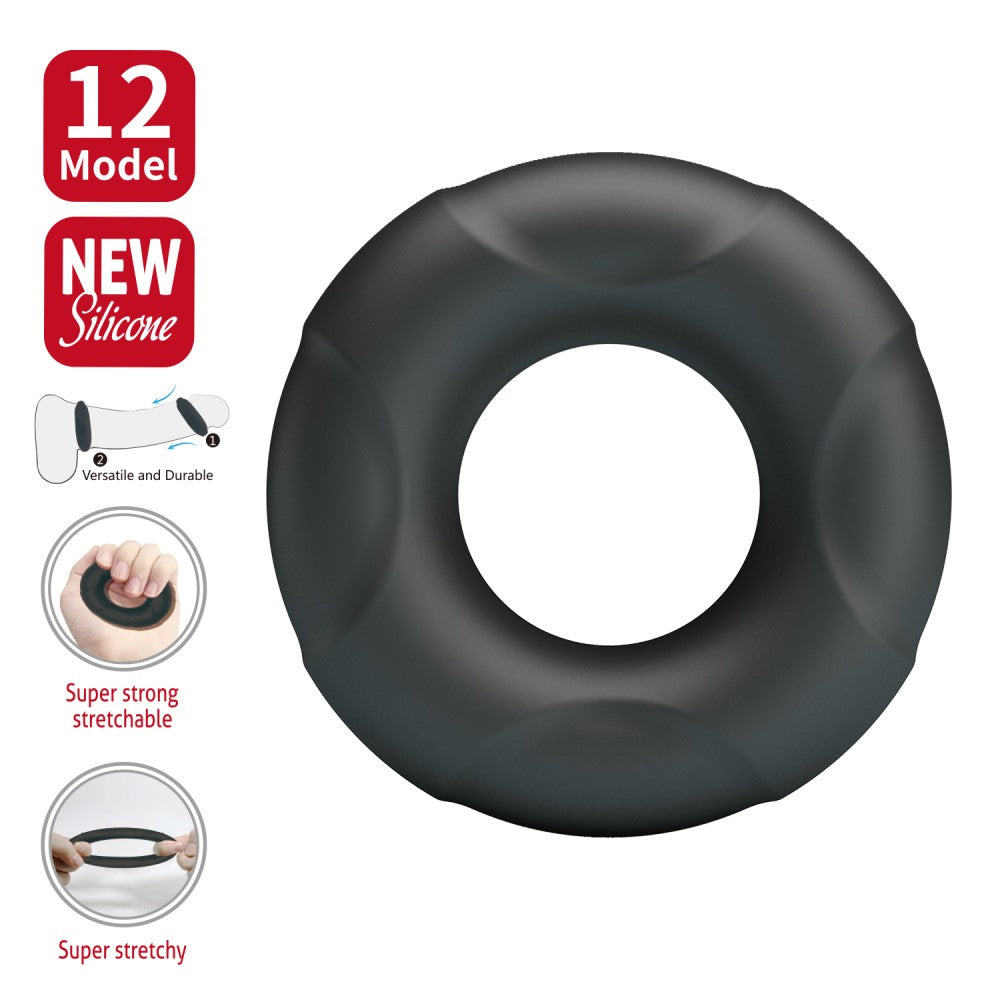 Inel de Penis Arvell, Silicon Super Soft, Negru
