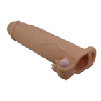 Prelungitor Penis Xerxes +7.5 cm cu Vibratii, TPE, Natural