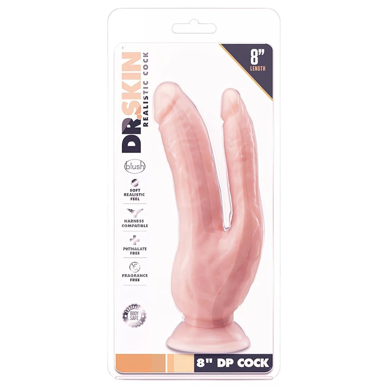 Dildo Realist Dr. Skin DP cu Ventuza