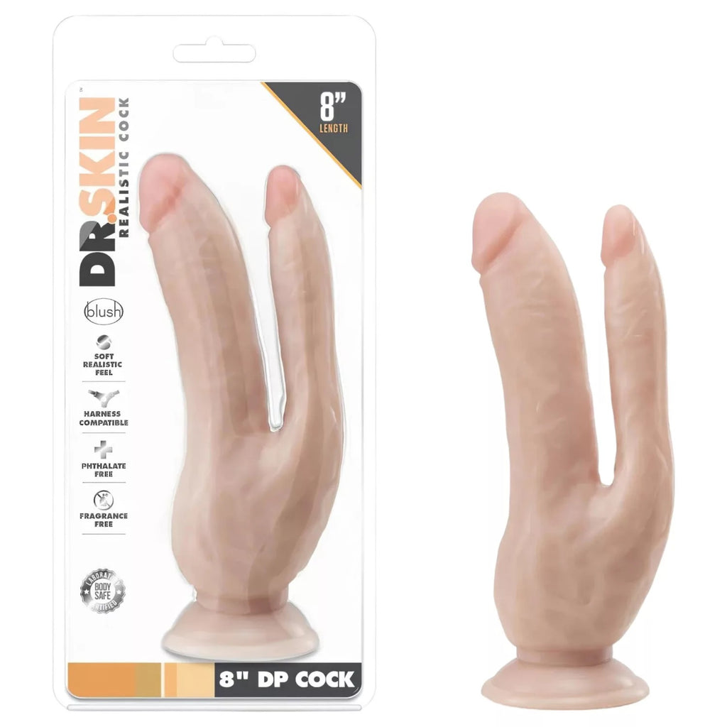 Dildo Realist Dr. Skin DP cu Ventuza