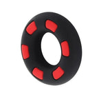 Inel de Penis Super Stud C-Ring, Silicon Lichid, Negru/Rosu