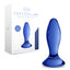 Dop Anal din Sticla Follower, Albastru, 11.5 cm