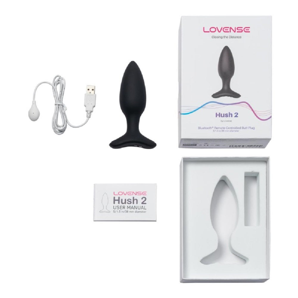 Dop Anal cu Vibratii Lovense Hush 2, Bluetooth Control, S - 3.8 cm