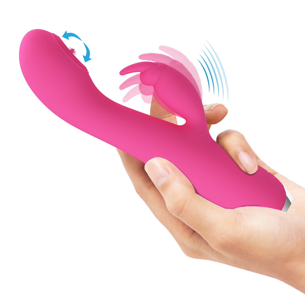 Vibrator Rachel Vibrating&Licking Silicon Roz 20 cm