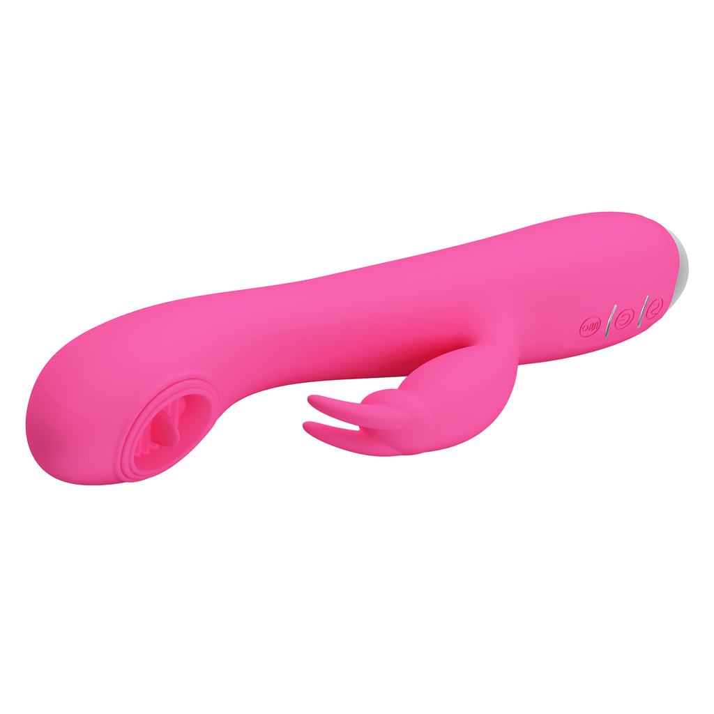 Vibrator Rachel Vibrating&Licking Silicon Roz 20 cm