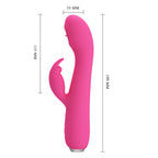 Vibrator Rachel Vibrating&Licking Silicon Roz 20 cm