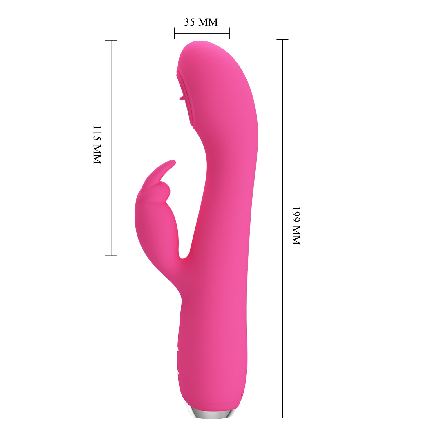 Vibrator Rachel Vibrating&Licking Silicon Roz 20 cm