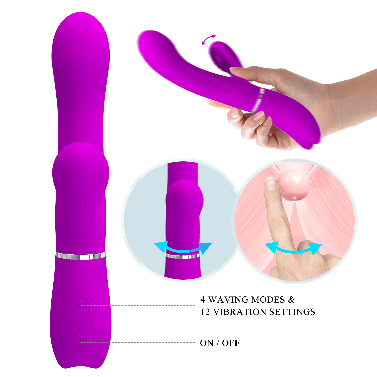 Vibrator Iepuras Pretty Love Imagine secundară a produsului