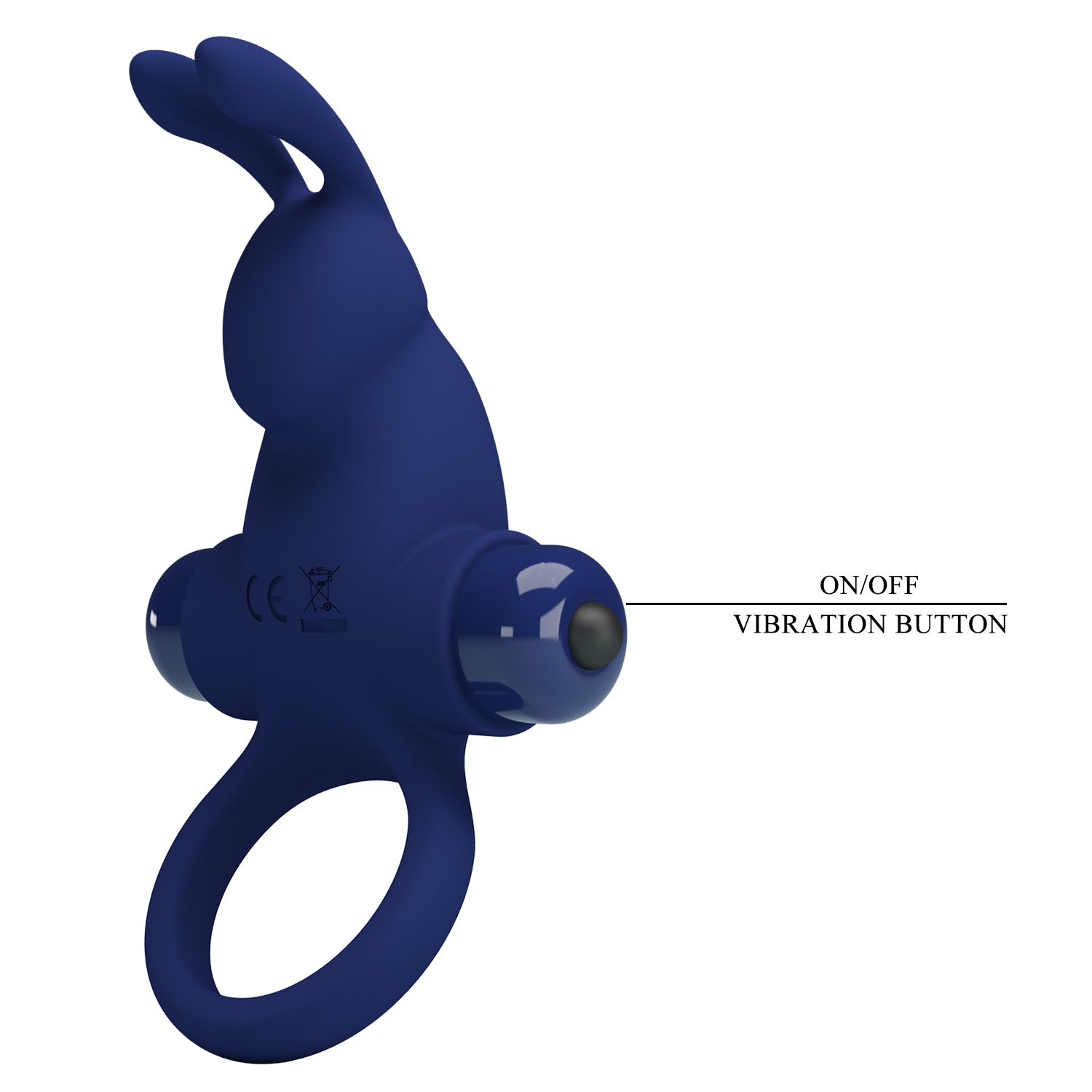 Inel de Penis Jiro, 10 Moduri Vibratii, Silicon, Albastru Imagine secundară a produsului