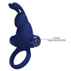 Inel de Penis Jiro, 10 Moduri Vibratii, Silicon, Albastru