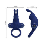 Inel de Penis Jiro, 10 Moduri Vibratii, Silicon, Albastru