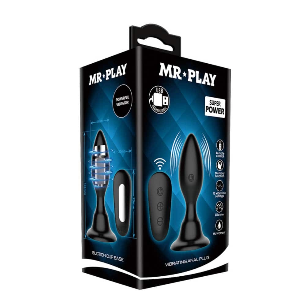 Butt Plug Mr. Play Vibrating With Remote Control Imagine principală a produsului