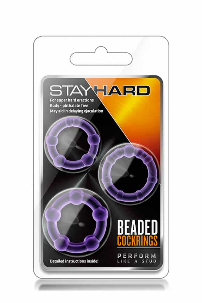 Inel Penis Stay Hard Beaded Purple Imagine principală a produsului