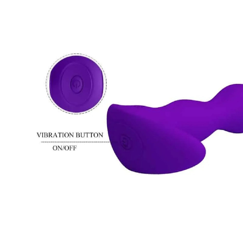 Dop Anal Yale 12 Moduri Vibratii, Silicon, USB, Violet, 14.5 cm