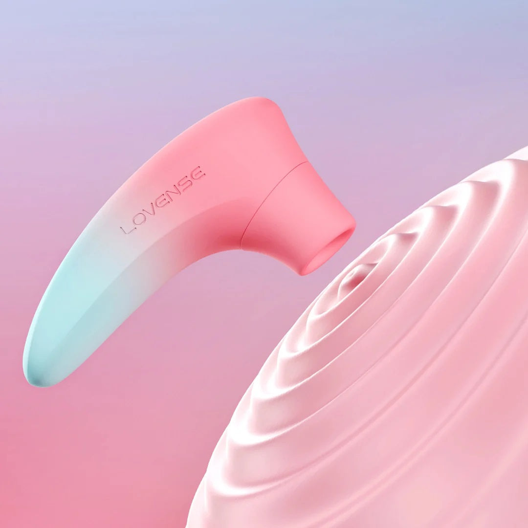 Stimulator Clitoris Lovense Tenera 2 Bluetooth Control, Free App, IPX7, Silicon, Roz/Albastru