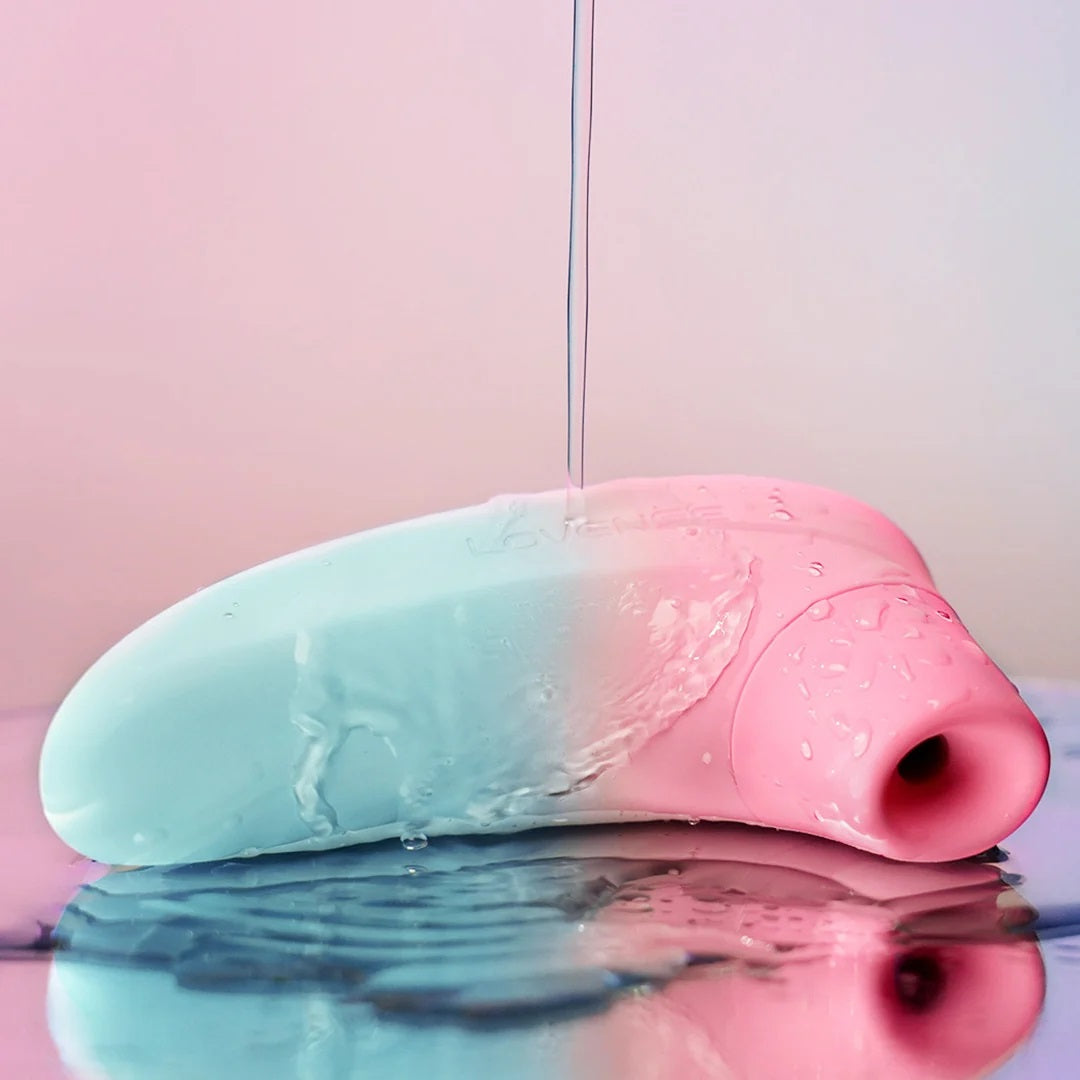 Stimulator Clitoris Lovense Tenera 2 Bluetooth Control, Free App, IPX7, Silicon, Roz/Albastru