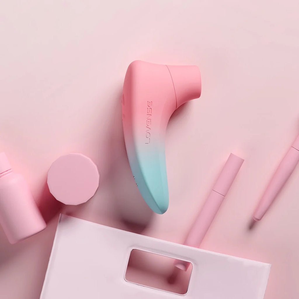 Stimulator Clitoris Lovense Tenera 2 Bluetooth Control, Free App, IPX7, Silicon, Roz/Albastru