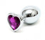 Dop Anal Hearty Buttplug, Medium, Argintiu/Mov Inchis