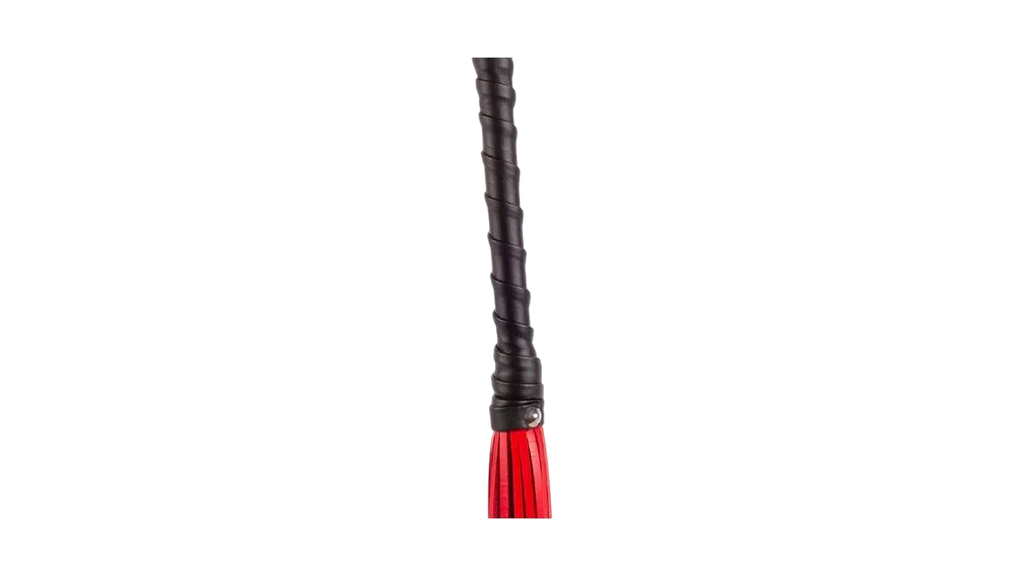 Calf Leather Handle Saddle Leather Tails Red