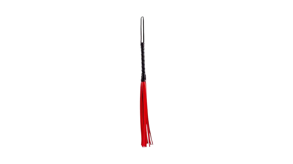 Calf Leather Handle Saddle Leather Tails Red
