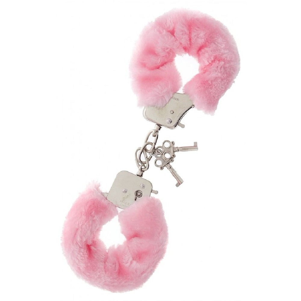 Metal Handcuff With Plush Pink Imagine secundară a produsului