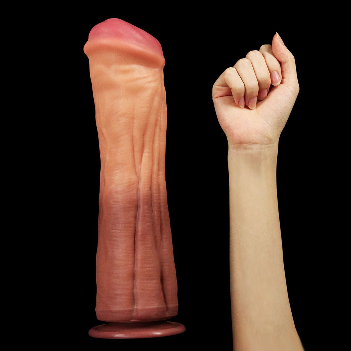Dildo Platinum Silicon Strat Dublu King Size Natural 30 cm