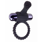 Vibrating Silicone Super Ring  Black