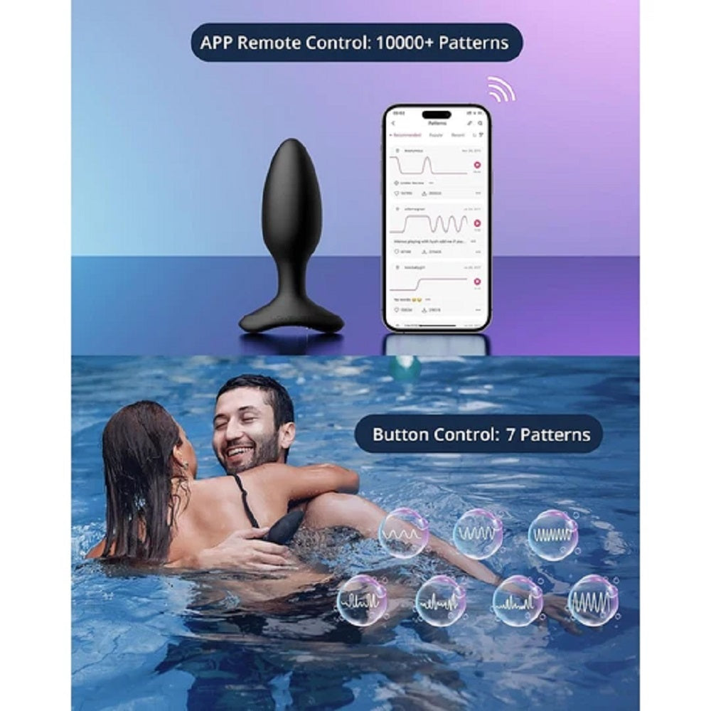Dop Anal cu Vibratii Lovense Hush 2, Bluetooth Control, S - 3.8 cm
