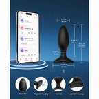 Dop Anal cu Vibratii Lovense Hush 2, Bluetooth Control, S - 3.8 cm