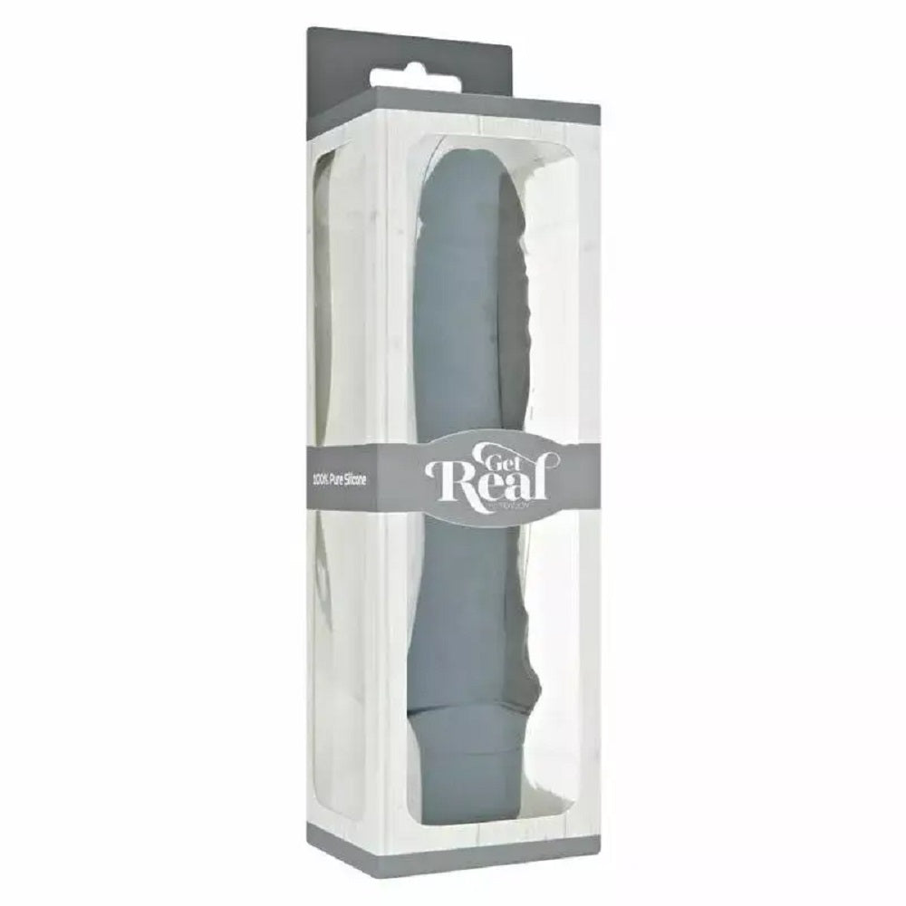 Vibrator Realist, Multispeed, Silicon, Negru, 25 cm