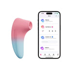 Stimulator Clitoris Lovense Tenera 2 Bluetooth Control, Free App, IPX7, Silicon, Roz/Albastru