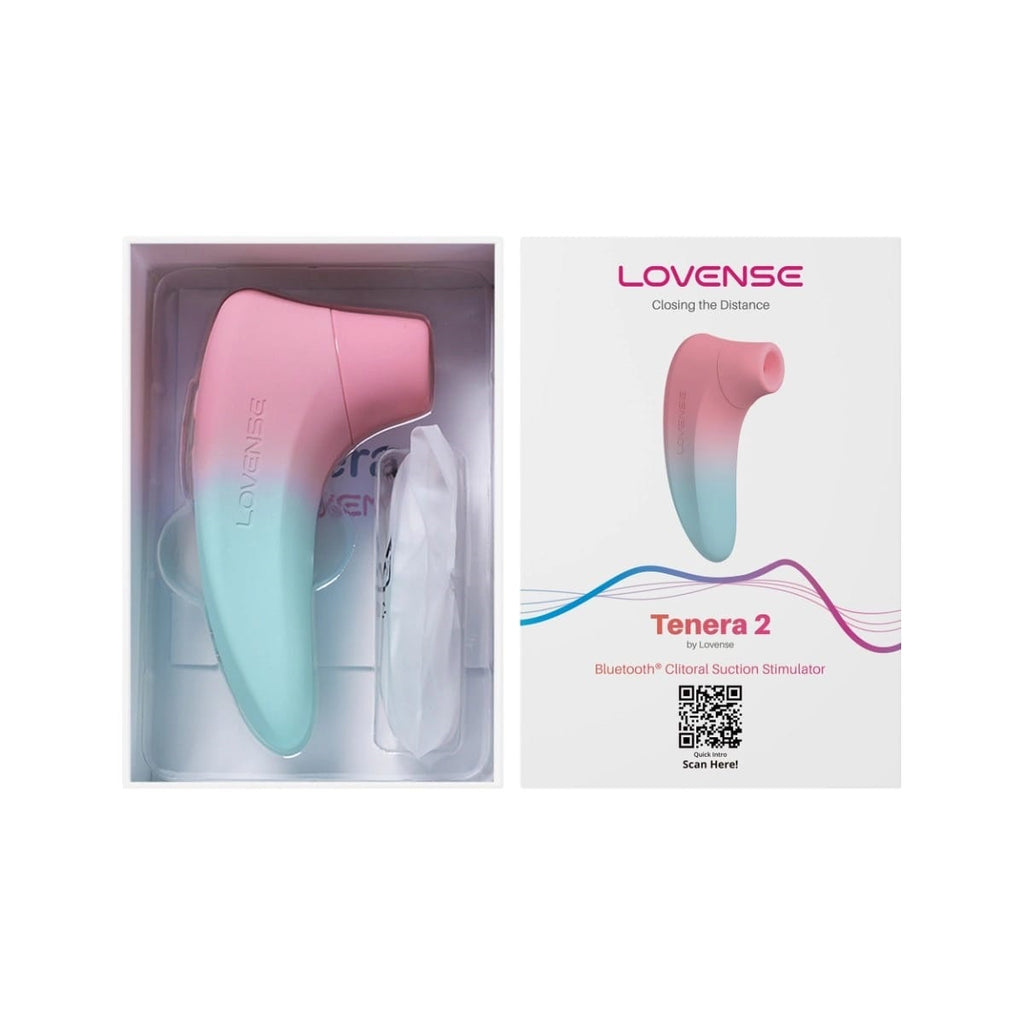 Stimulator Clitoris Lovense Tenera 2 Bluetooth Control, Free App, IPX7, Silicon, Roz/Albastru