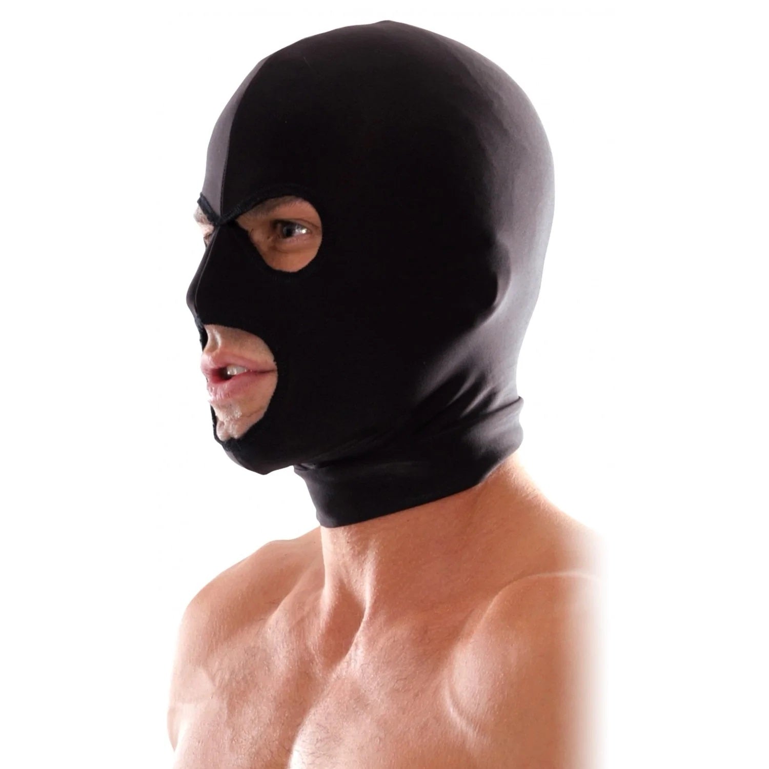 Fetish Fantasy- Spandex 3 Hole Hood Black